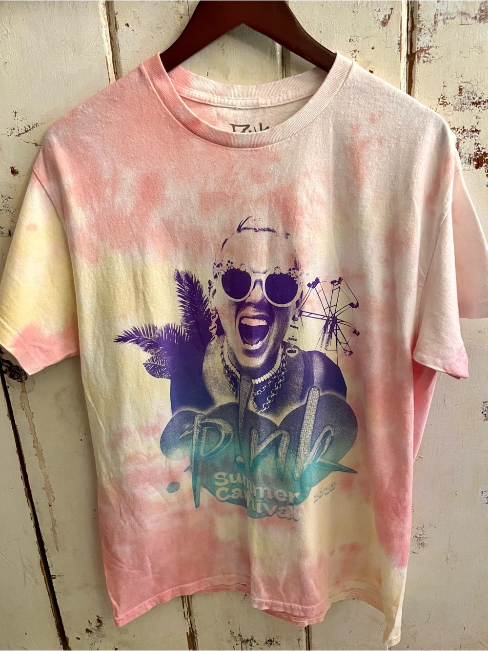 PINK band Tee Carnival Tie-Dye - Pink & Yellow